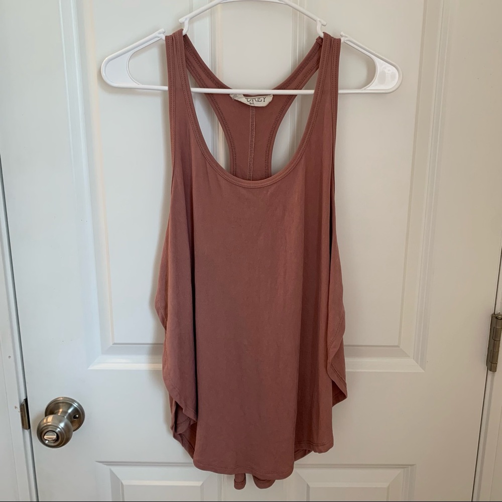 Pink Side Split Tank Top